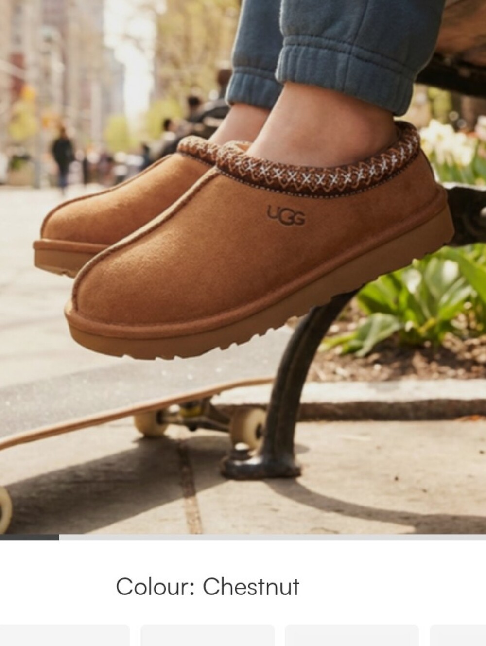 UGG Tasman Kids Chestnut Suede Cozy Slip-On Slippers Girls Size 1